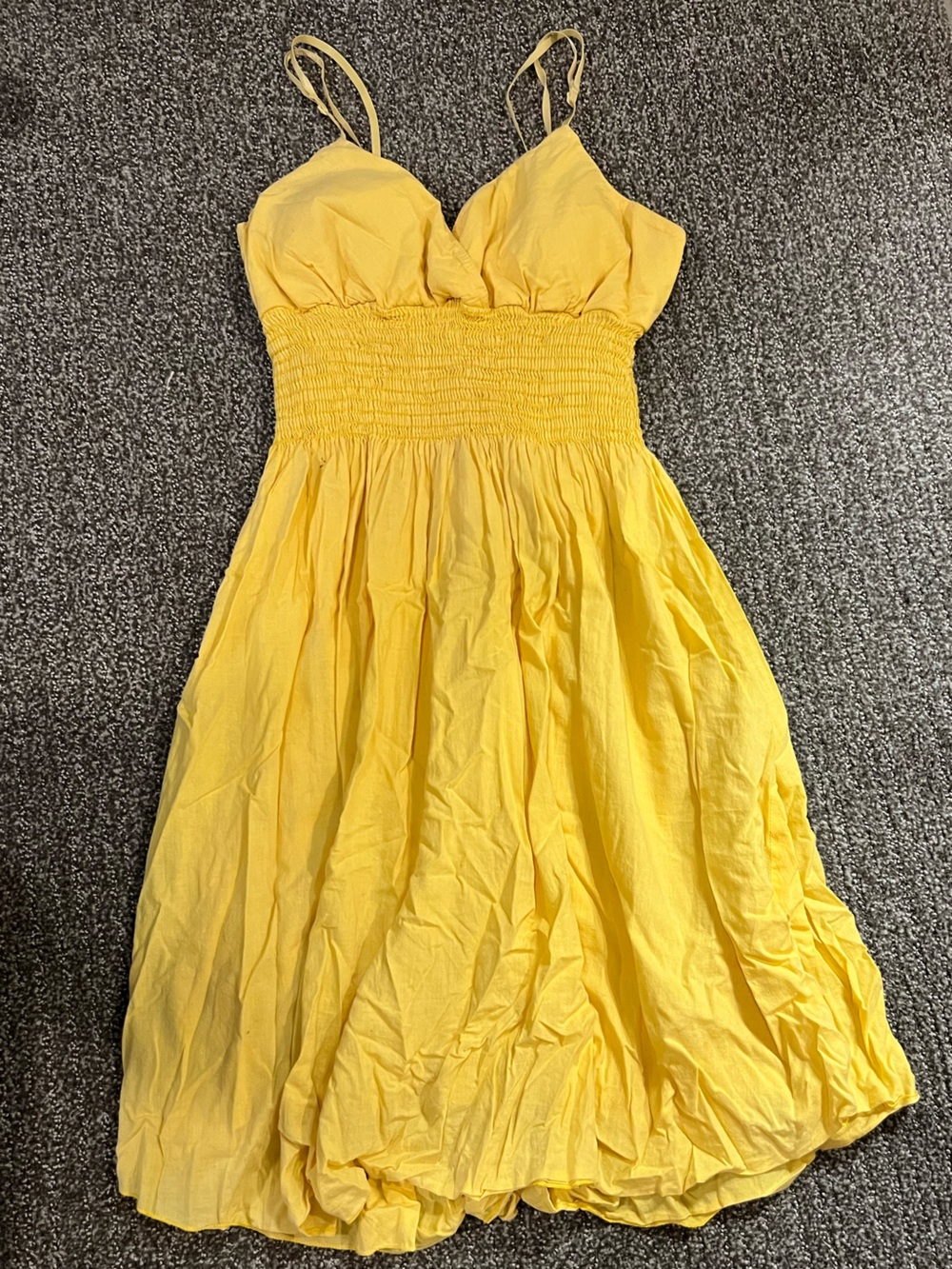 Bright Yellow Smocked Waist Sundress